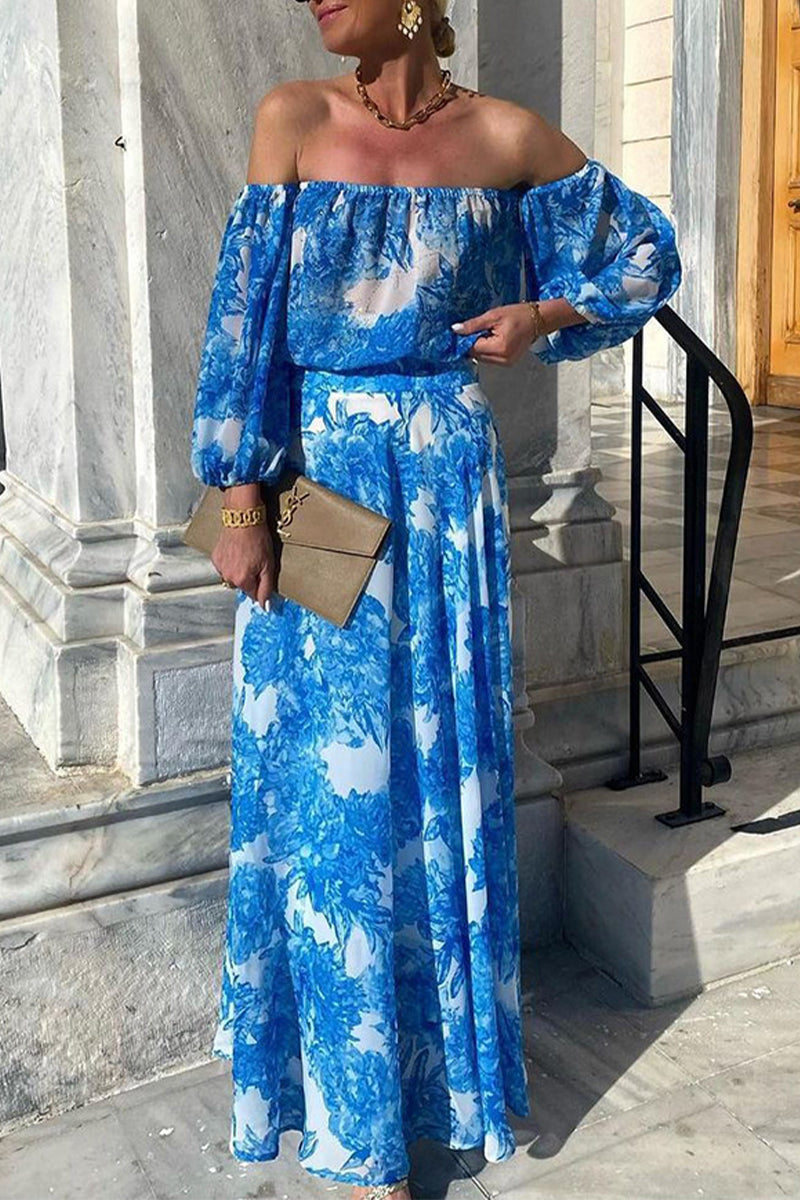 Vestidos sexis de corte A con hombros descubiertos y estampado de flores y patchwork