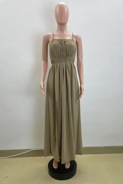Vestidos largos sexis con tirantes finos, espalda descubierta y tirantes cruzados