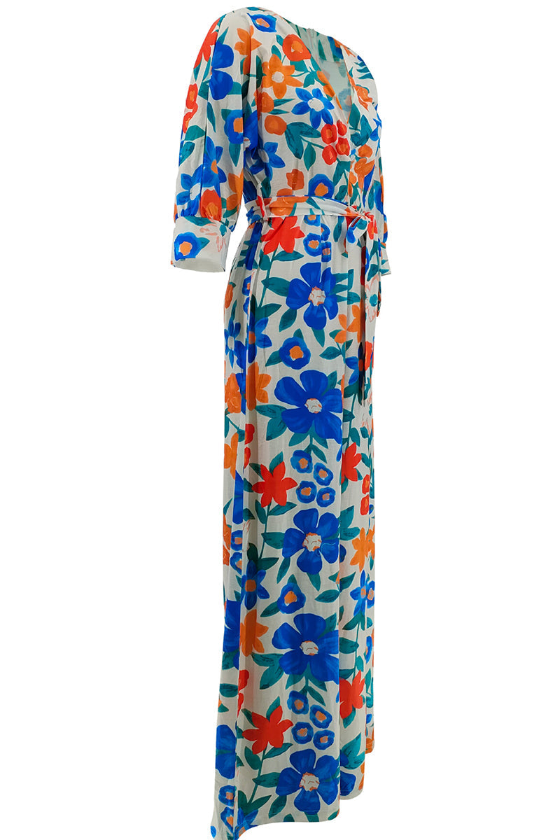 Monos holgados con cuello en V y diseño de patchwork con tirantes fruncidos y estampado de celebridades