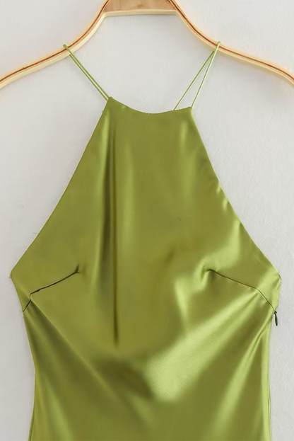 Vestidos sexis de calle con tirantes, espalda descubierta y patchwork en colores sólidos
