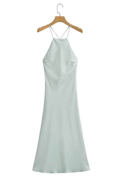 Vestidos sexis de calle con tirantes, espalda descubierta y patchwork en colores sólidos