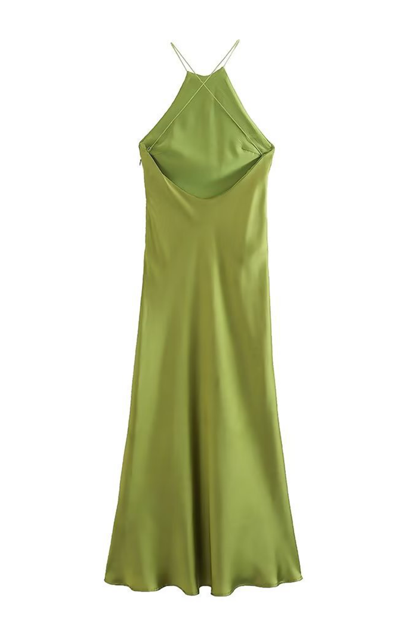 Vestidos sexis de calle con tirantes, espalda descubierta y patchwork en colores sólidos