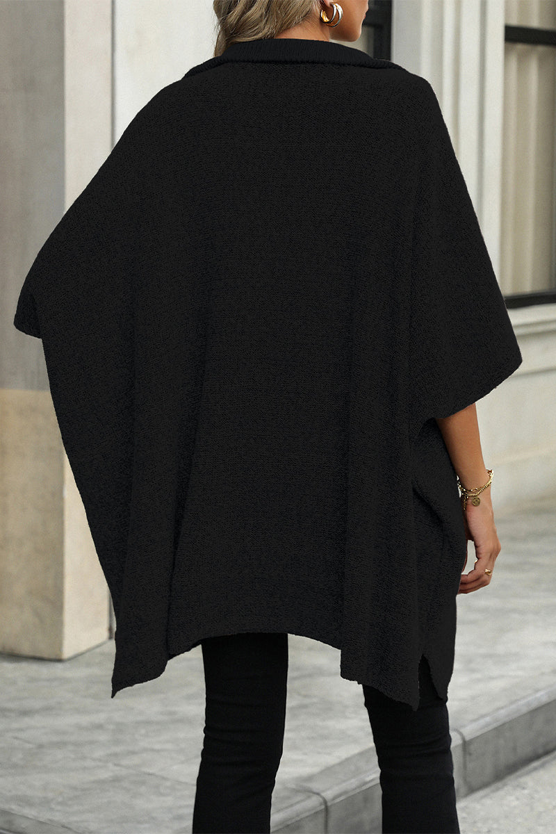 Suéteres casuales de color sólido con cremallera y cuello vuelto (4 colores)