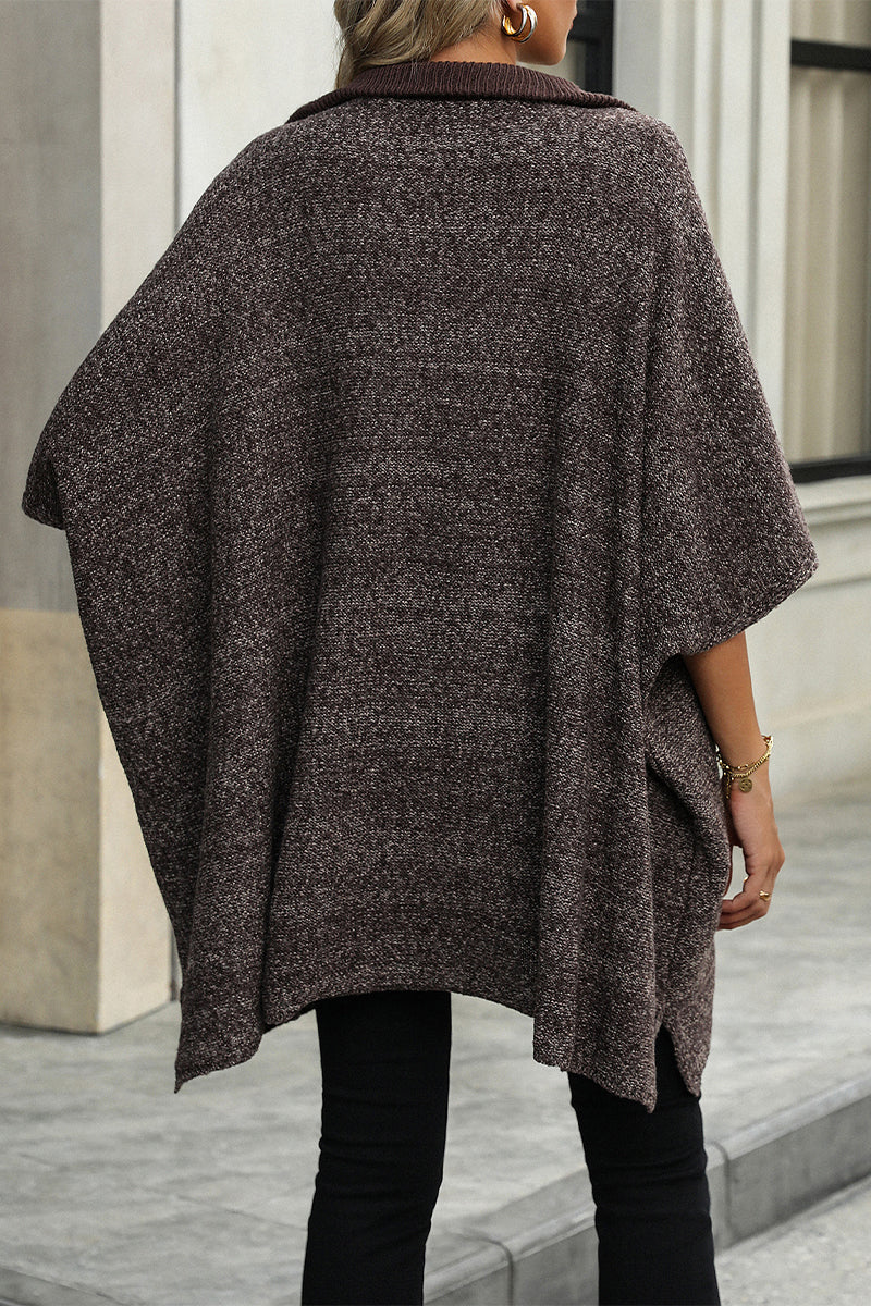 Suéteres casuales de color sólido con cremallera y cuello vuelto (4 colores)