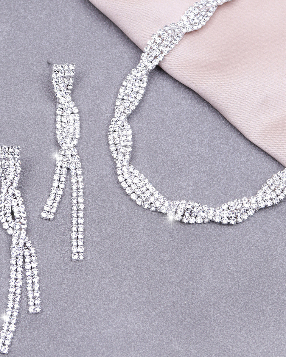 Necklace and Earrings Evening Accessories Two-Piece Set