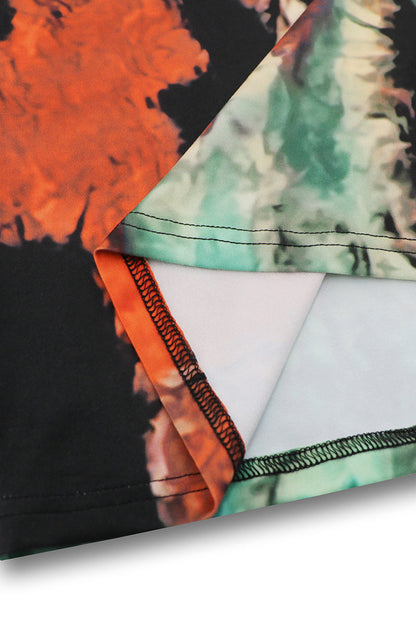 Sexy Tie Dye Print Cross Straps Contrast V Neck Sleeveless Dresses£¨A variety of binding methods£©(3 Colors)