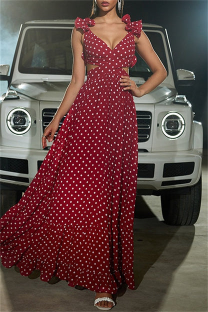 Vestido largo sexy informal de color liso con espalda descubierta y tirantes cruzados y escote en V (7 colores)
