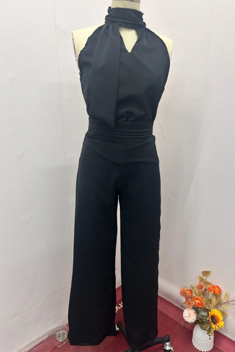 Conjunto de dos piezas sexy de estilo halter sin mangas (sin cinturón) (3 colores)