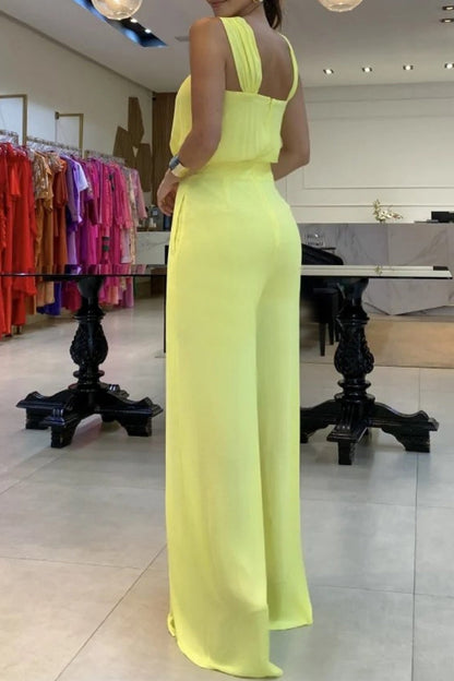 Monos casuales de color sólido con patchwork, espalda descubierta y cuello en V