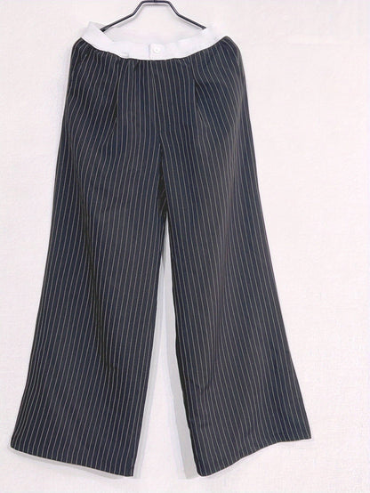 Grey Wide Leg Pants - Y2K-Inspired, Casual Loose Fit, Non-Stretch Polyester, Machine Washable for Women