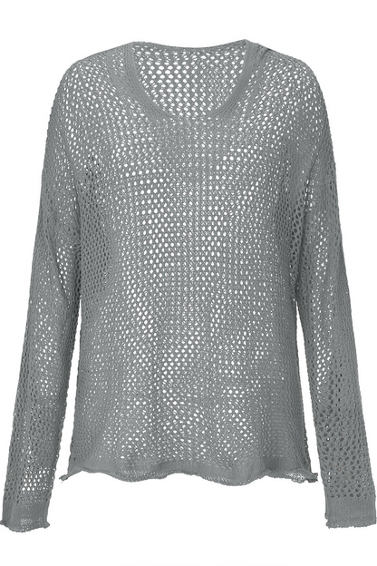 Suéteres casuales de uso diario con capucha y calados de color sólido (6 colores)