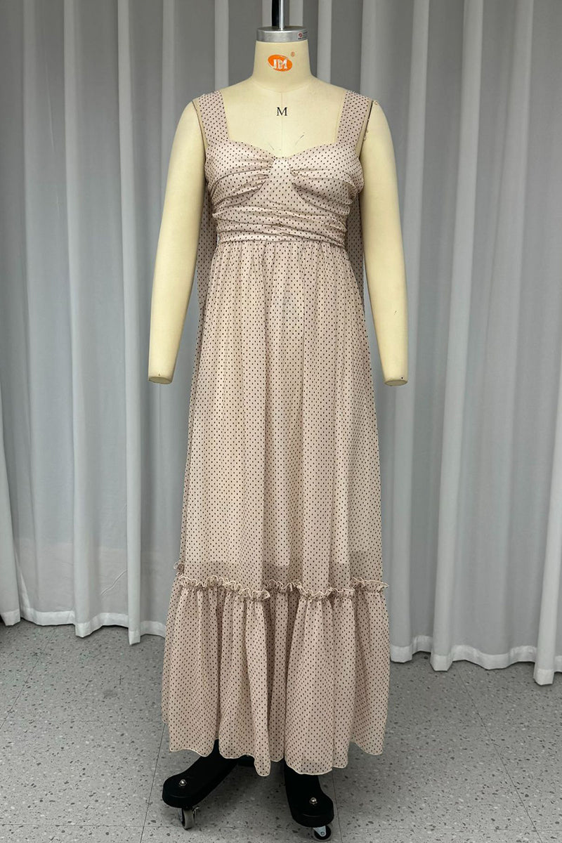 Elegantes vestidos de lunares con encaje y escote cuadrado
