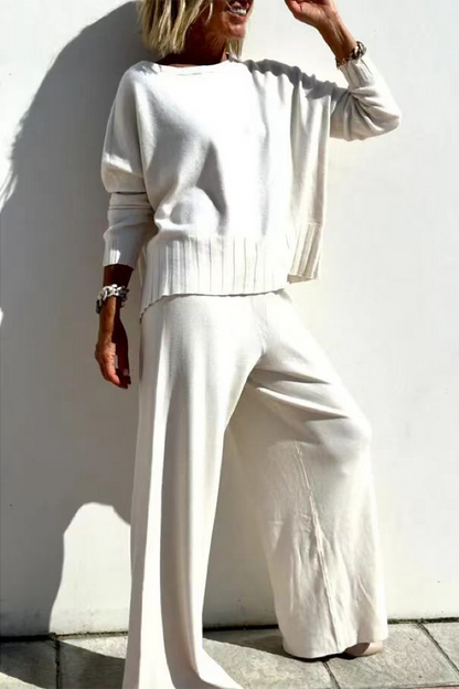 Casual Daily O Neck Long Sleeve Two Pieces(3 Colors)