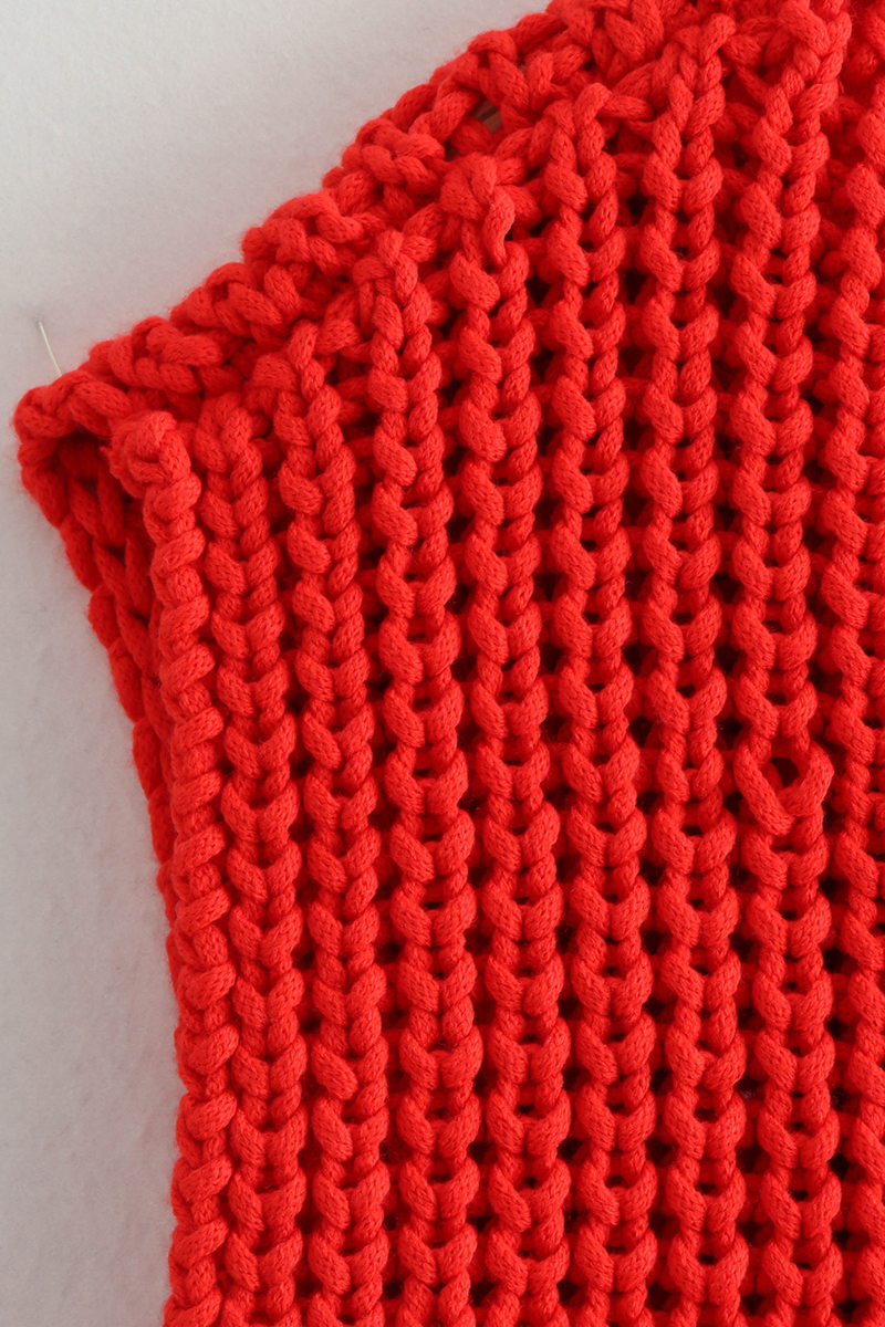 Casual Daily Solid Color Pocket Buttons Weave O Neck Sweaters (3 Colors)