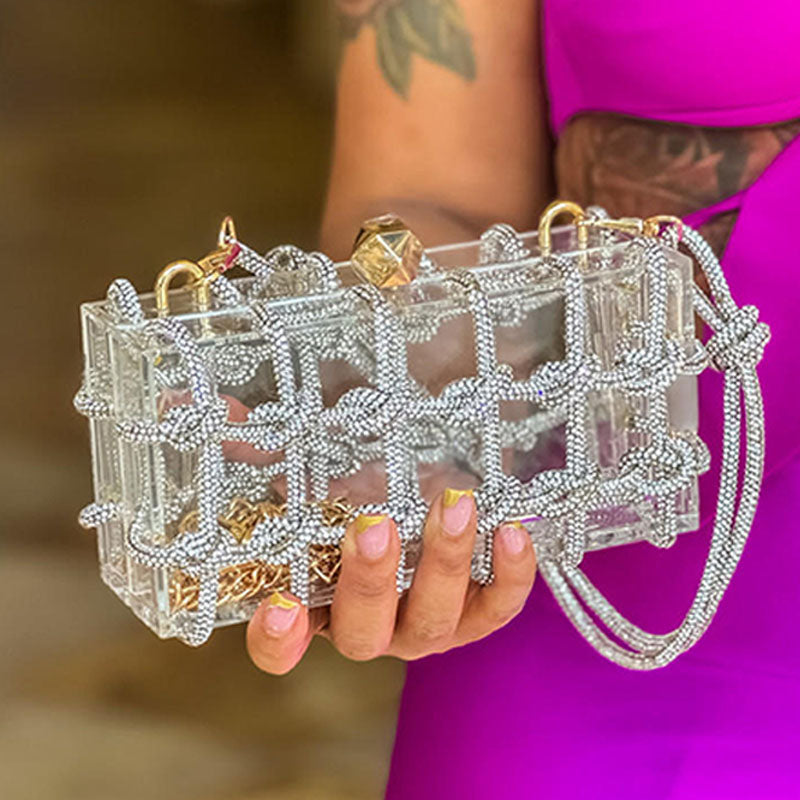 Casual Patchwork Rhinestone Decor Bags