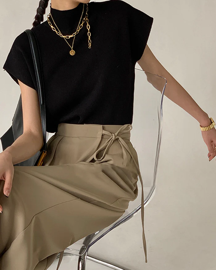 Leisurely Solid Pullover Sweater Vest