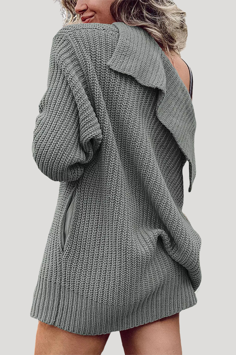 Prenda exterior informal de uso diario con cuello vuelto, botones y bolsillos de color liso (7 colores)