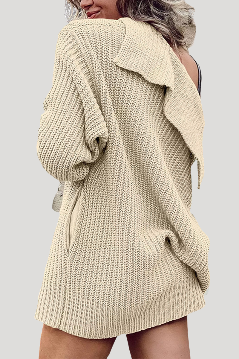Prenda exterior informal de uso diario con cuello vuelto, botones y bolsillos de color liso (7 colores)