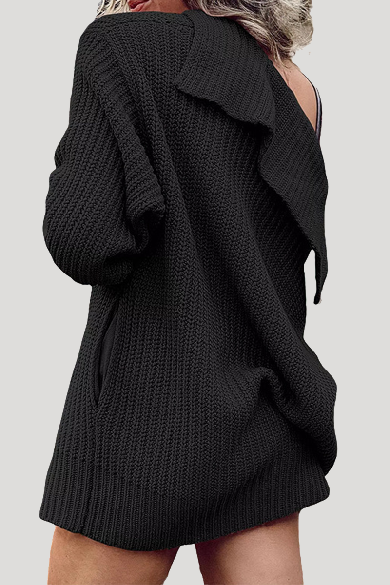 Prenda exterior informal de uso diario con cuello vuelto, botones y bolsillos de color liso (7 colores)