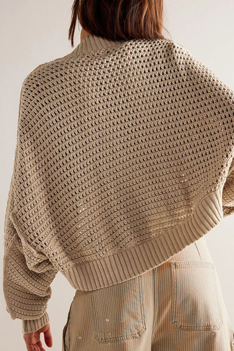 Prenda exterior informal de cuello tipo cárdigan de tejido liso para uso diario (4 colores)