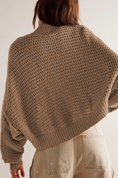 Prenda exterior informal de cuello tipo cárdigan de tejido liso para uso diario (4 colores)