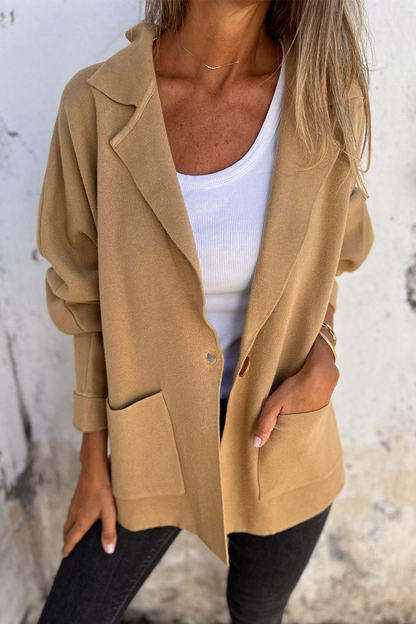 Prendas de abrigo informales con cuello vuelto y bolsillos para uso diario (6 colores)