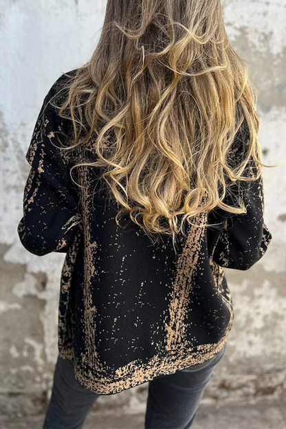 Prenda exterior informal con botones desgastados y cuello vuelto (3 colores)