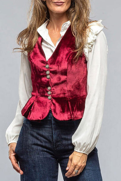 Casual Daily Buttons V Neck Waistcoats(No shirt)(3 Colors)