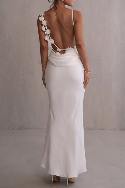 Vestidos largos sexys formales con tirantes finos y espalda descubierta (3 colores)