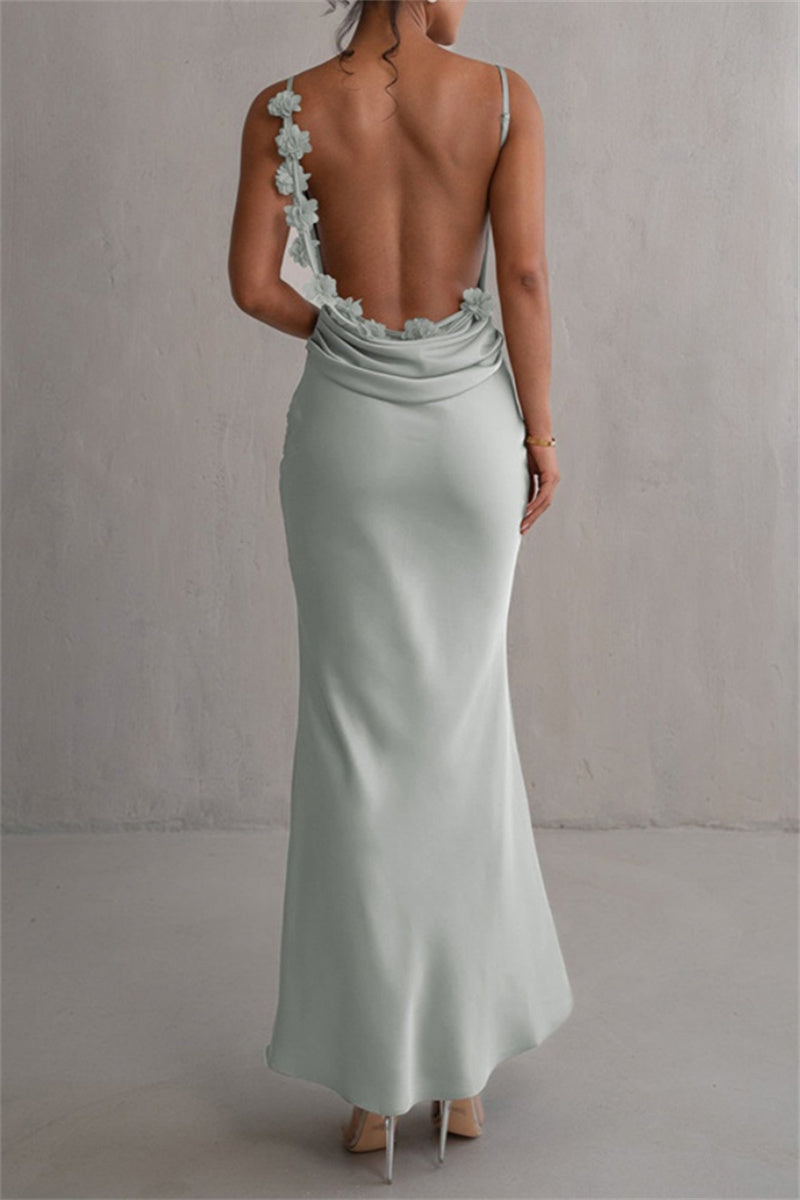 Vestidos largos sexys formales con tirantes finos y espalda descubierta (3 colores)