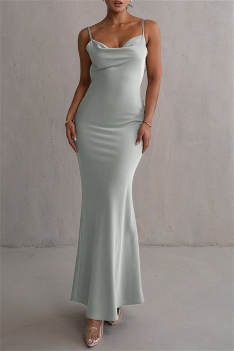 Vestidos largos sexys formales con tirantes finos y espalda descubierta (3 colores)