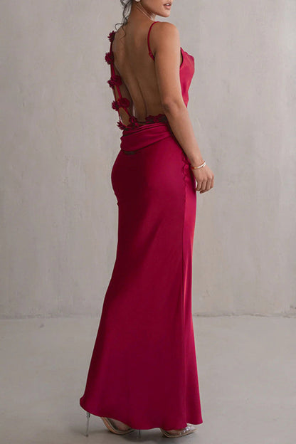 Vestidos largos sexys formales con tirantes finos y espalda descubierta (3 colores)