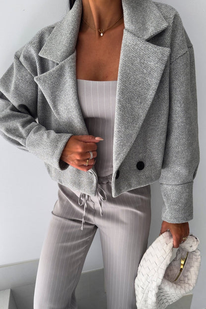 Cárdigan informal con cuello vuelto (4 colores)