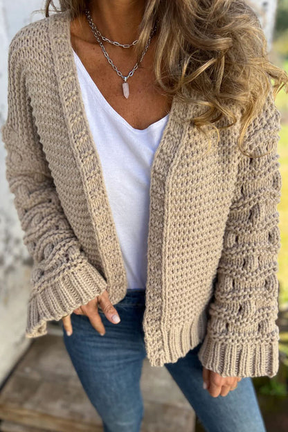 Prendas de abrigo informales de tejido liso con cuello en V (5 colores)