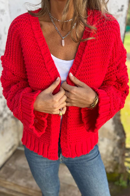 Prendas de abrigo informales de tejido liso con cuello en V (5 colores)