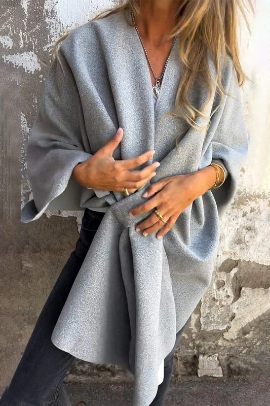 Casual Solid Color V Neck Outerwear(5 Colors)