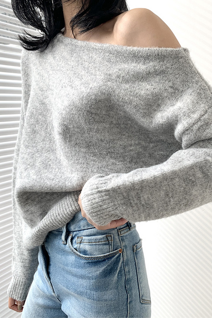 Suéteres sexys con cuello oblicuo irregular (3 colores)