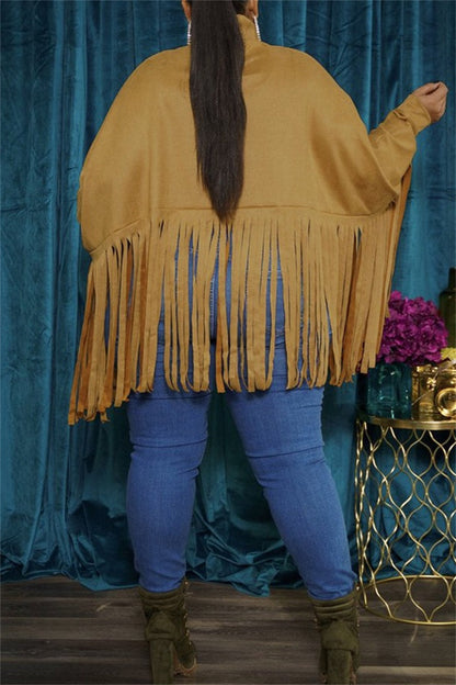 Casual Solid Color Fringed Trim Turtleneck Tops(6 Colors)