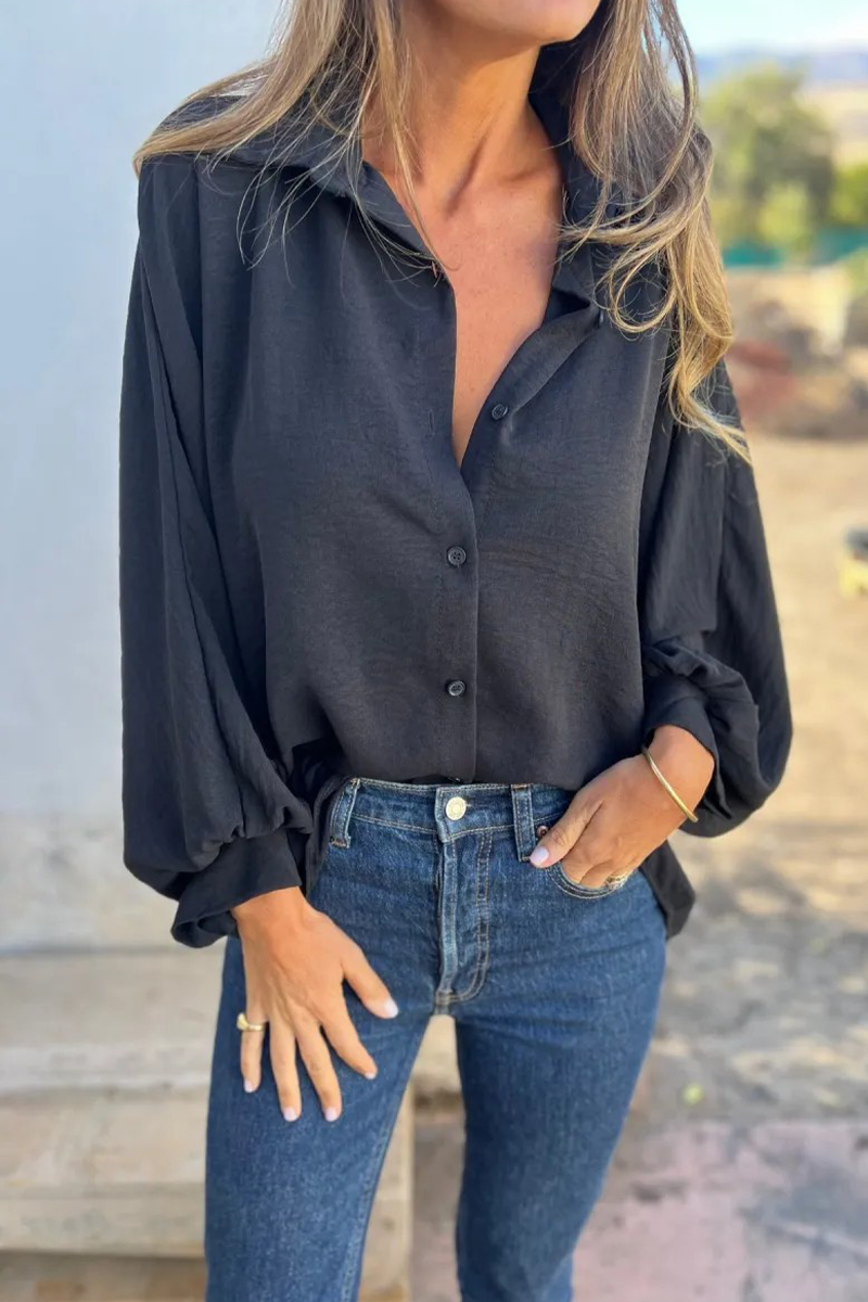 Casual Daily Buttons Turndown Collar Blouses(5 Colors)