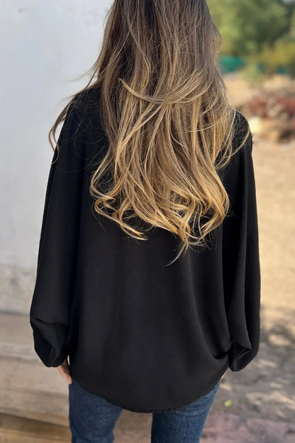 Blusas casuales de cuello vuelto con botones para uso diario (5 colores)