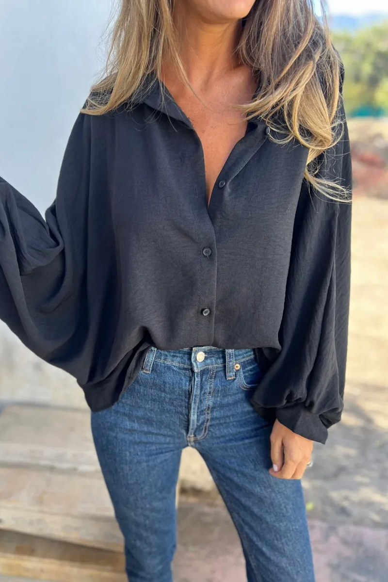 Blusas casuales de cuello vuelto con botones para uso diario (5 colores)