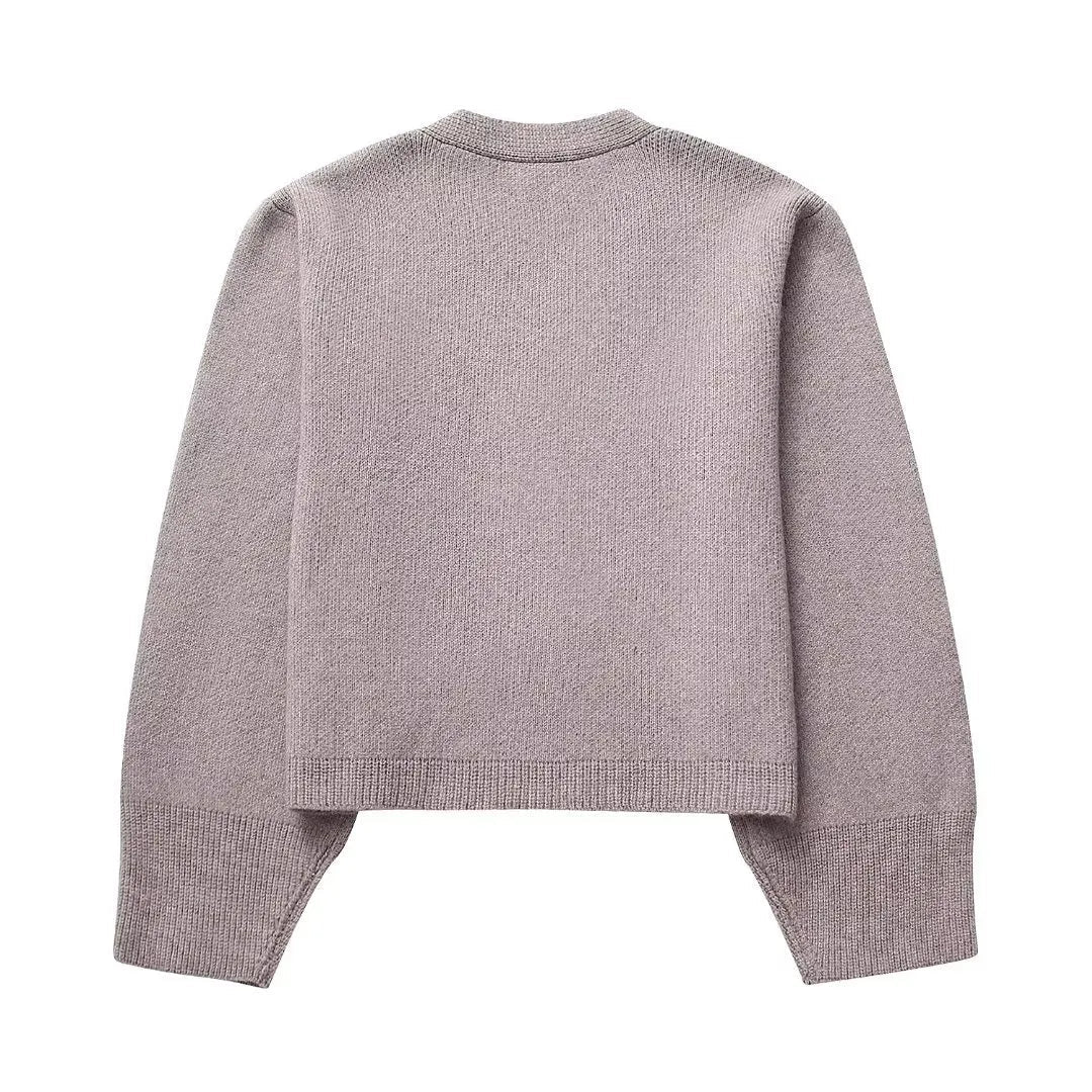 Cárdigan clásico de punto abotonado para mujer con cuello en V | Ideal para otoño/invierno
