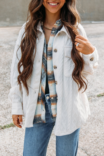 Casual Street Pocket Buttons Texture Turndown Collar Outerwear(4 Colors)