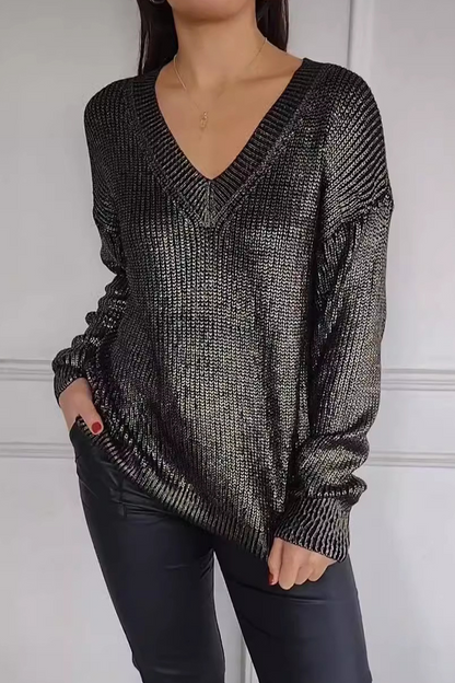 Suéteres casuales de cuello en V con patchwork para uso diario (5 colores)