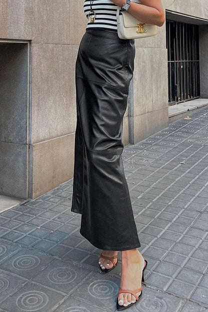 Elegant Patchwork Zipper Regular High Waist Bottoms