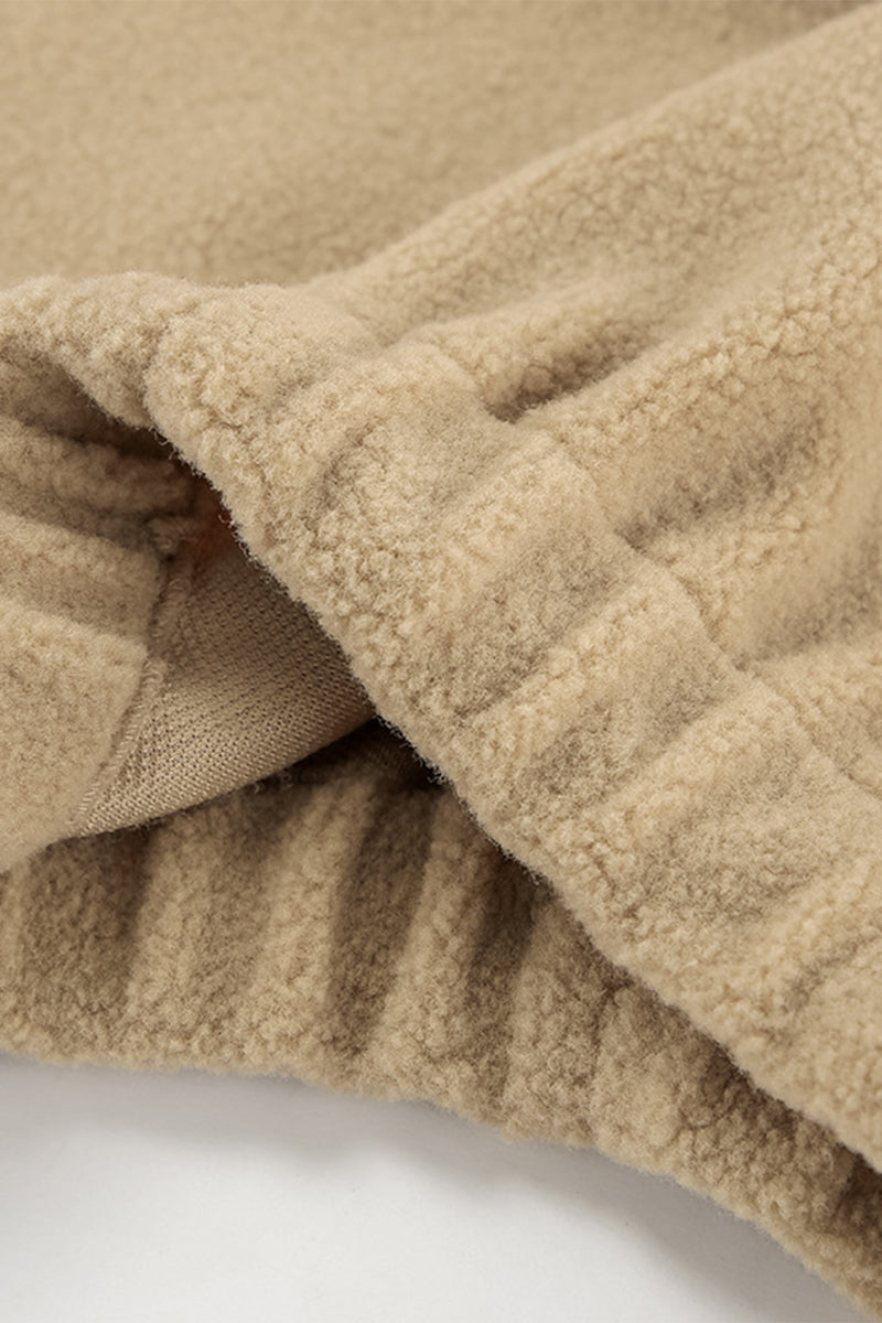 Casual Street Pocket Lace Up Fluffy Loose High Waist Wide Leg Bottoms