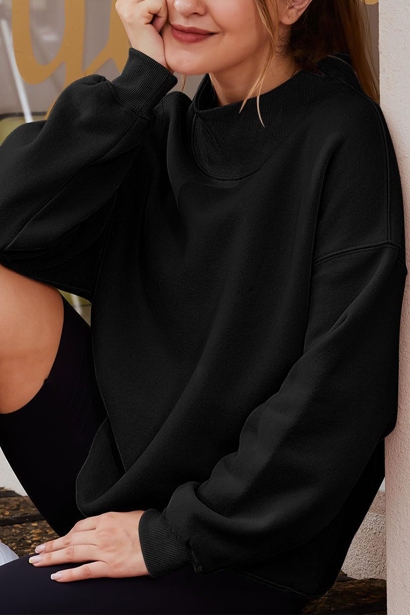 Tops casuales de cuello alto de media manga para uso diario (7 colores)