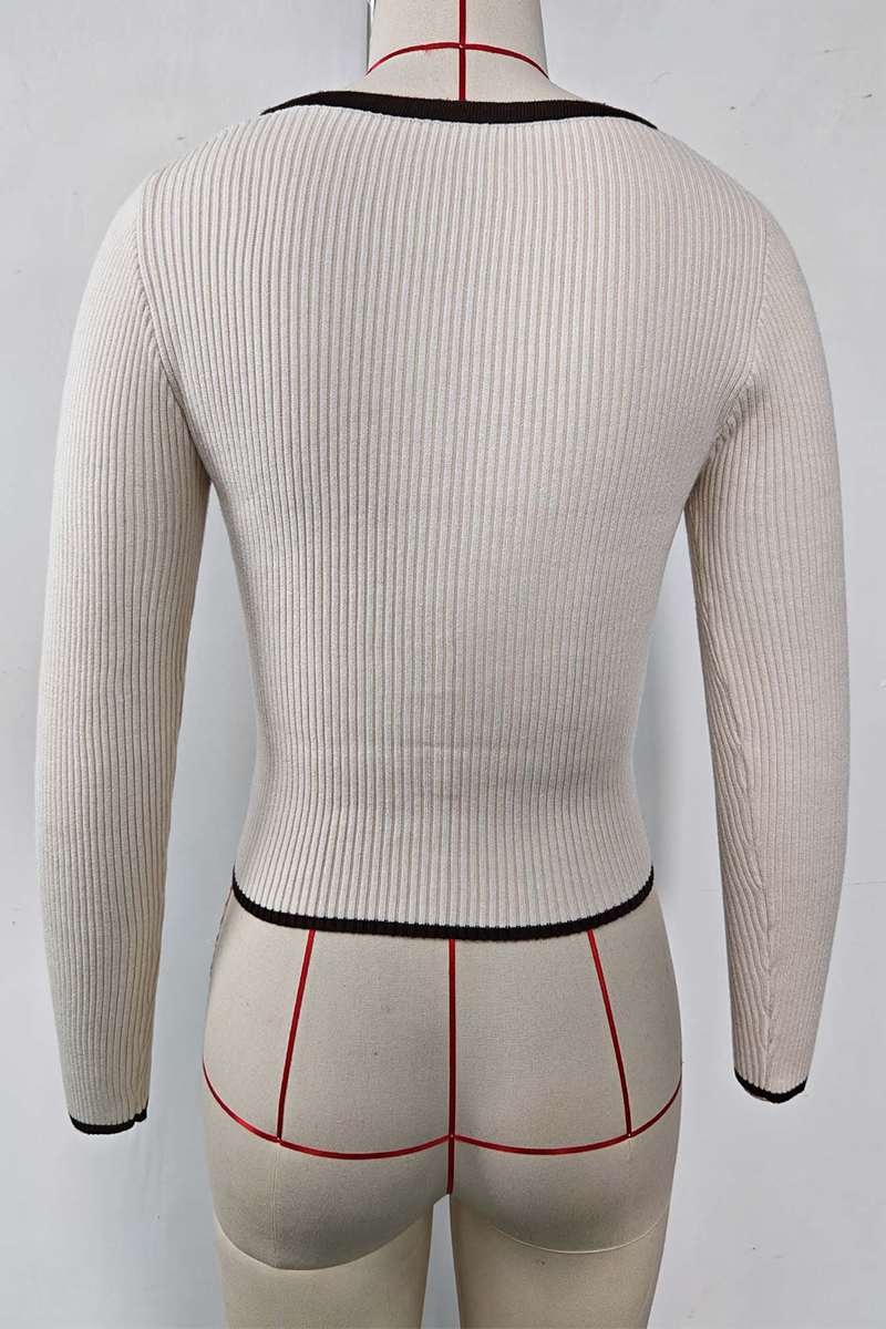 Tops casuales de cuello en V con contraste de colores sólidos para uso diario (5 colores)