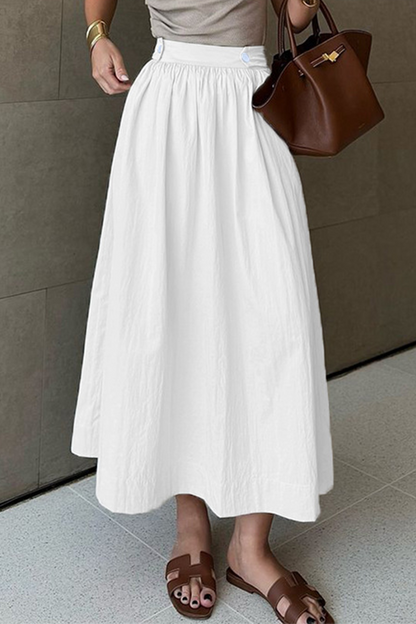 Casual Daily Pocket Buttons Loose High Waist Type A Bottoms