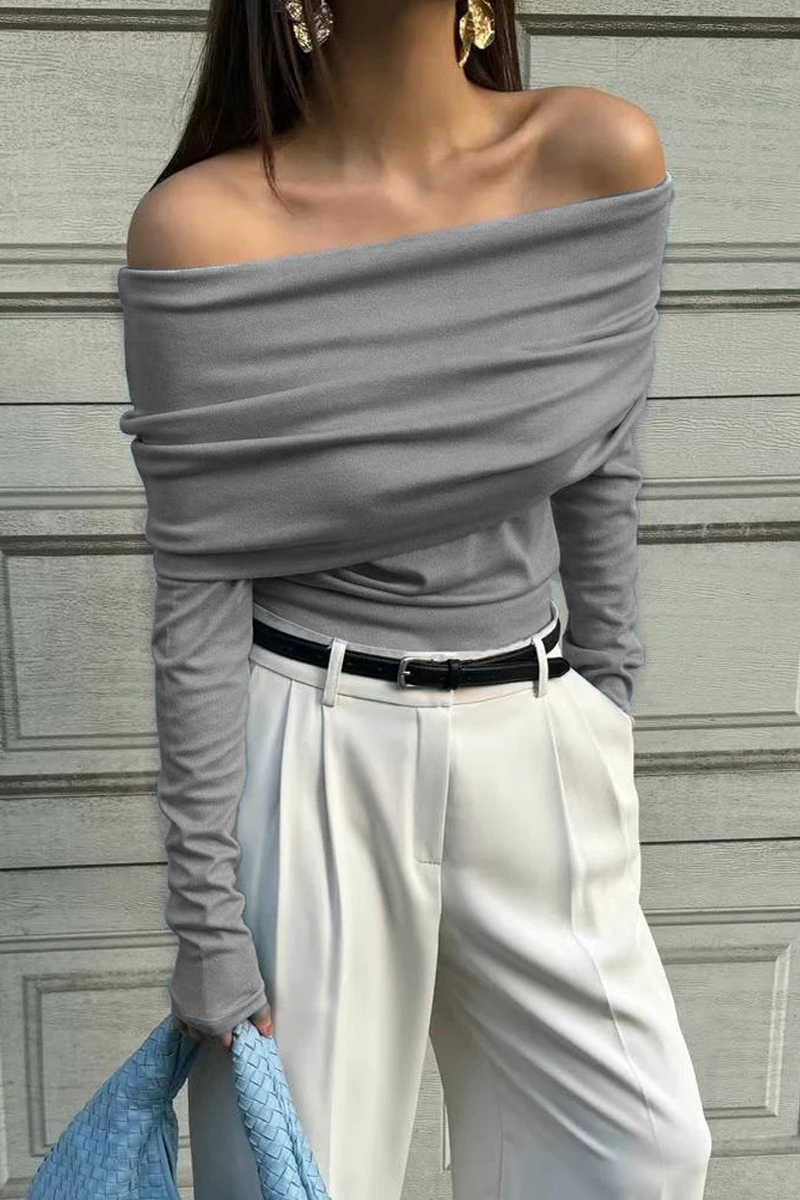 Suéteres sexys fruncidos con hombros descubiertos (5 colores)